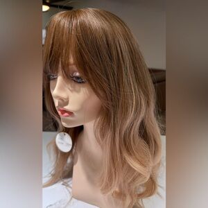 HAIR, 22” Wavy Layered with Bangs, Brown/Auburn highlighted